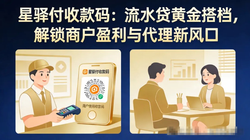 星驿付收款码:流水贷黄金搭档,解锁商户盈利与代理新风口